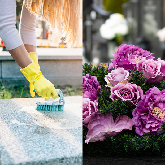 Nettoyage Ponctuel Pierre Tombale + Fleurissement